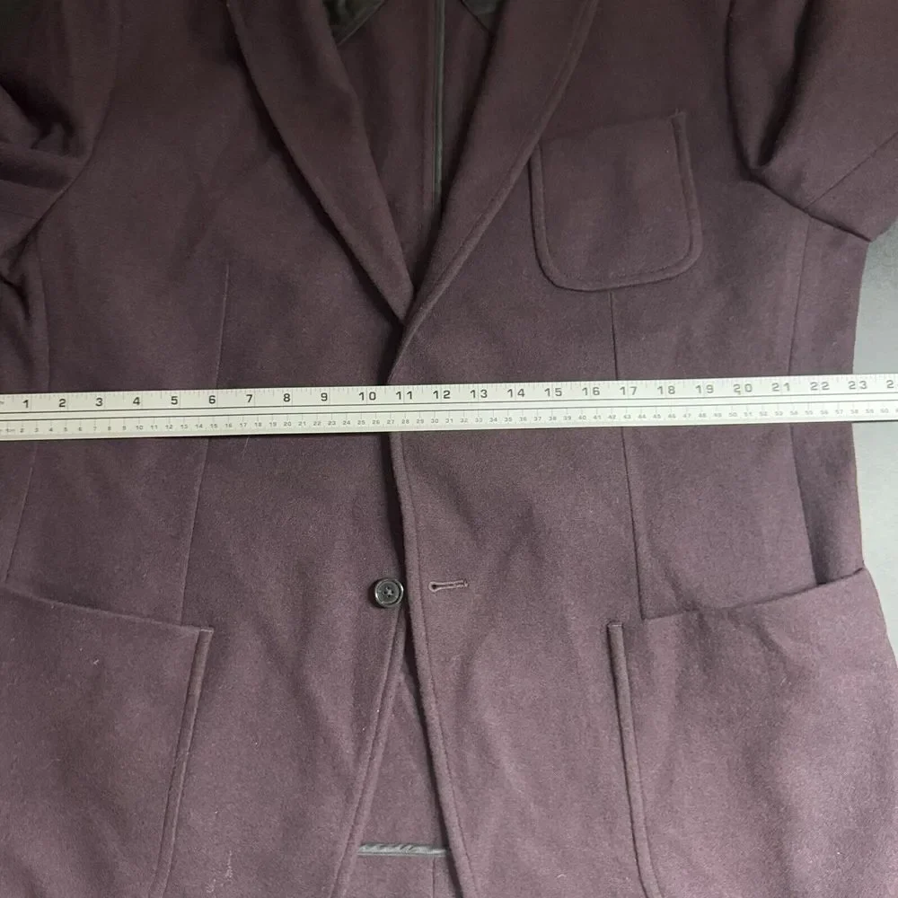 Banana Republic Italy Slim Fit Sport Coat 48L Mens Burgundy Red Solid Wool‎